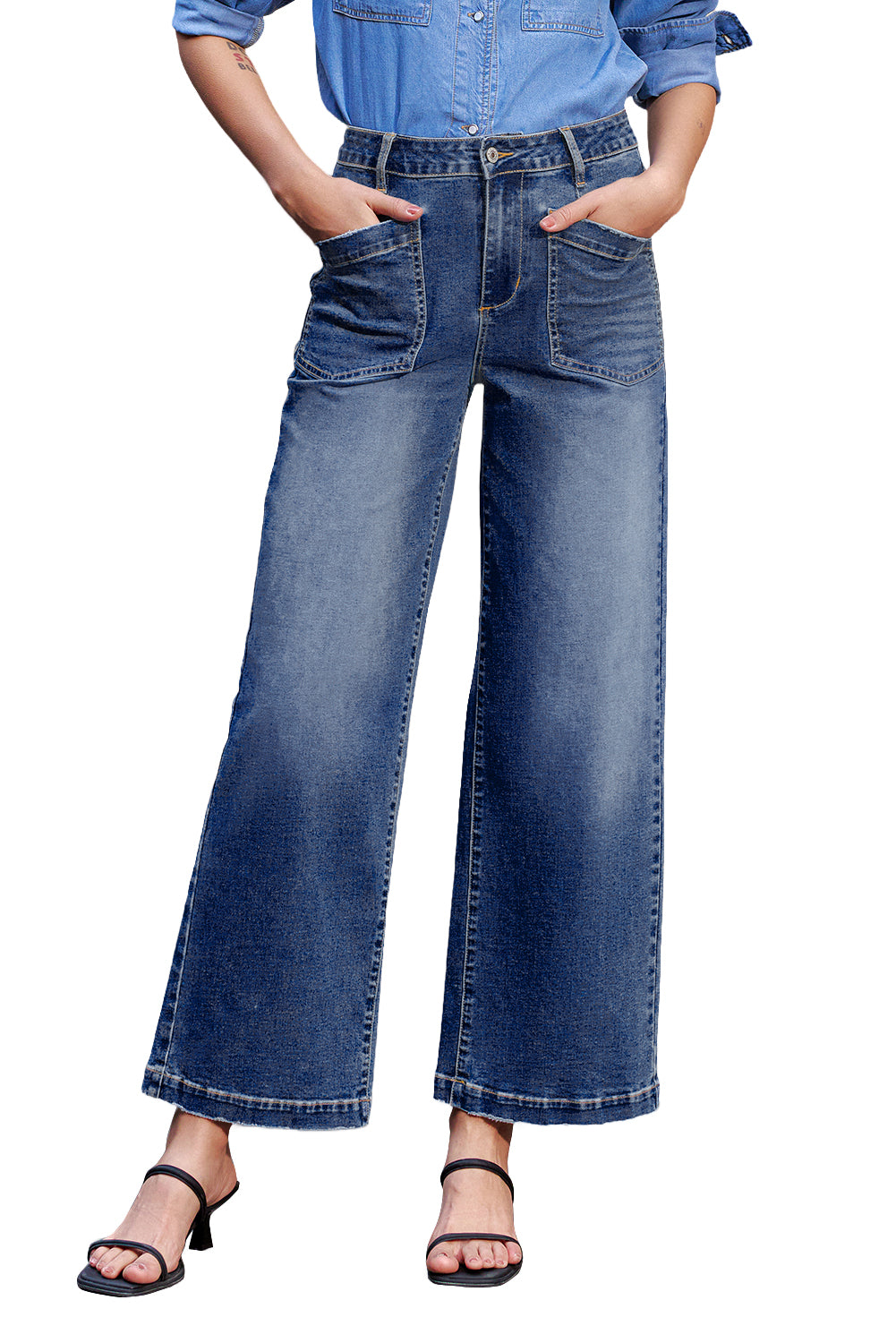 Pocket High Waist Jeans