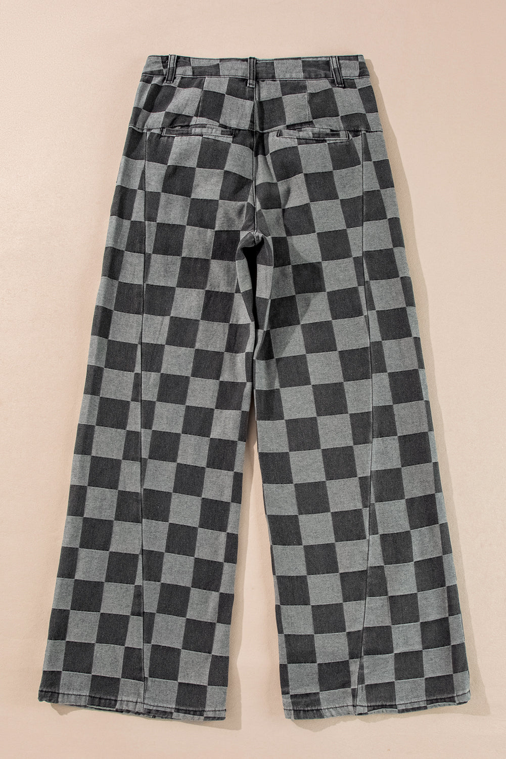 Checkered denim jeans