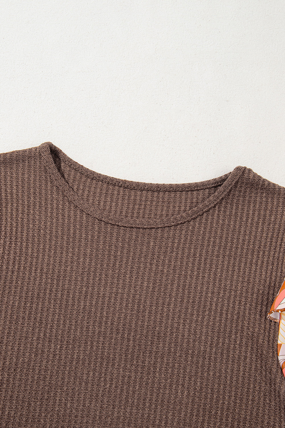 Waffle Floral Sleeve Top