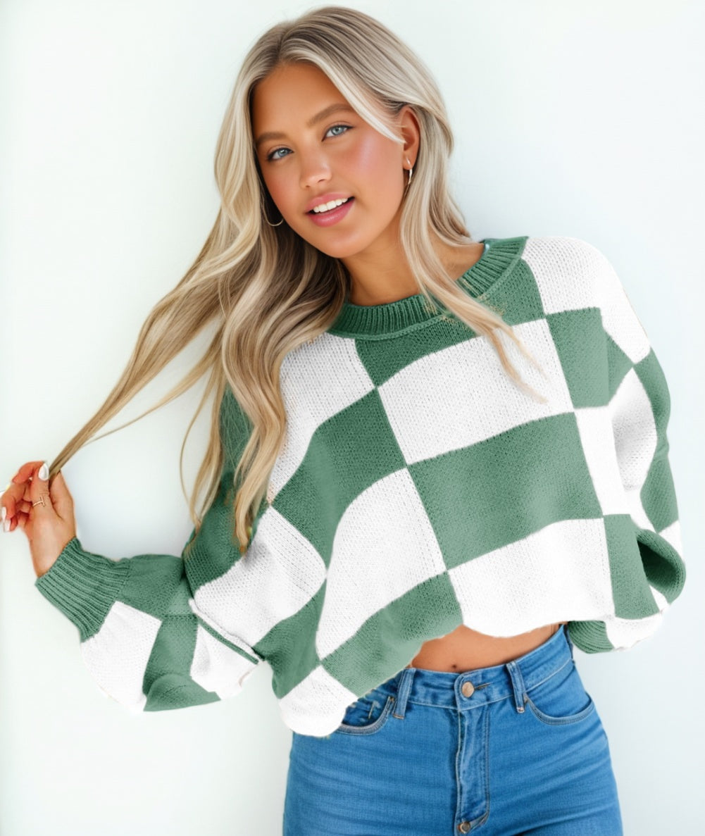 Checkered Oversized Sweater