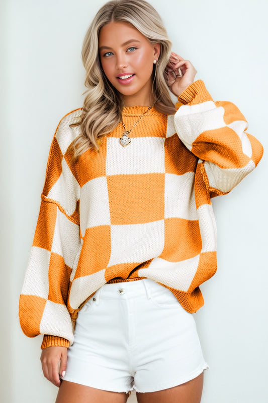 Checkered Oversized Sweater