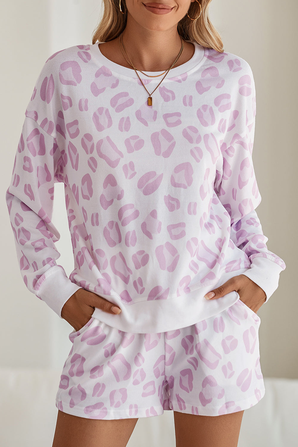 Pink Leopard Pajama Set