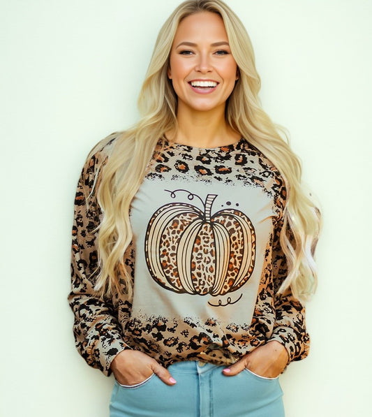 Pumpkin Leopard Sweatshirt