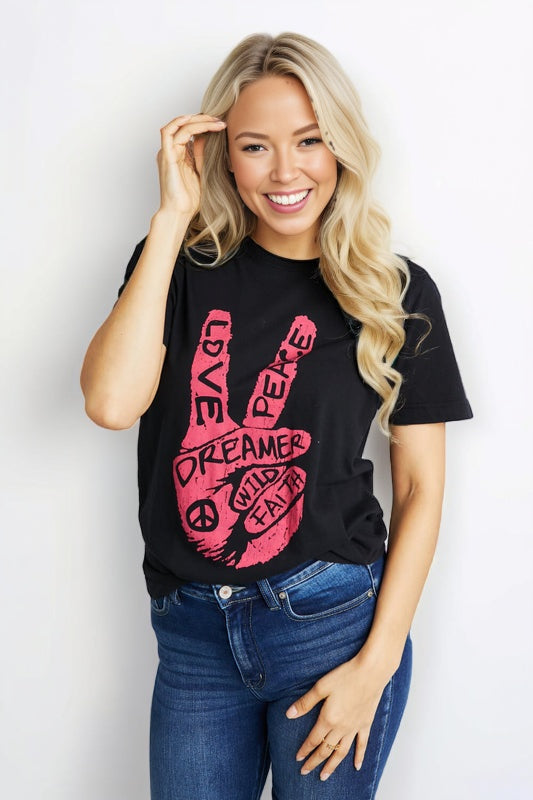 Peace Sign Graphic T-Shirt