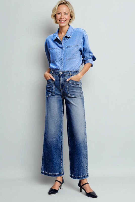 Pocket High Waist Jeans