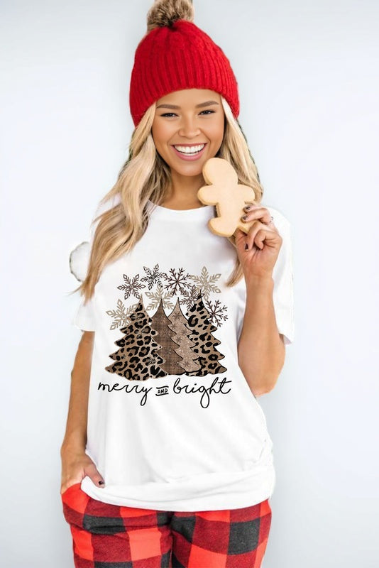 Leopard Christmas Tree Graphic Tee