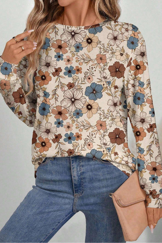 Floral Print Long Sleeve Top