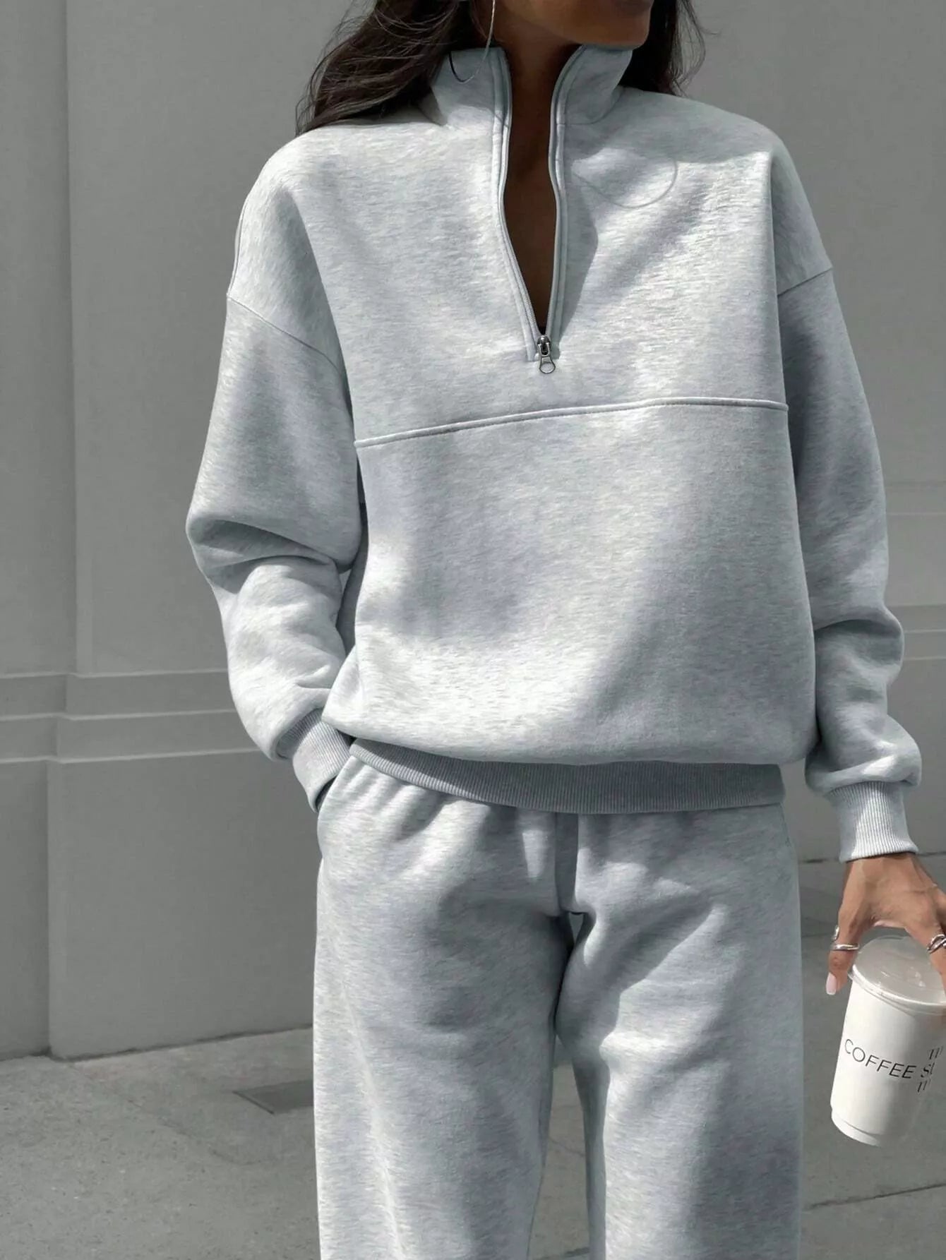 Half Zip Sweatshirt and Pants Set – Lex