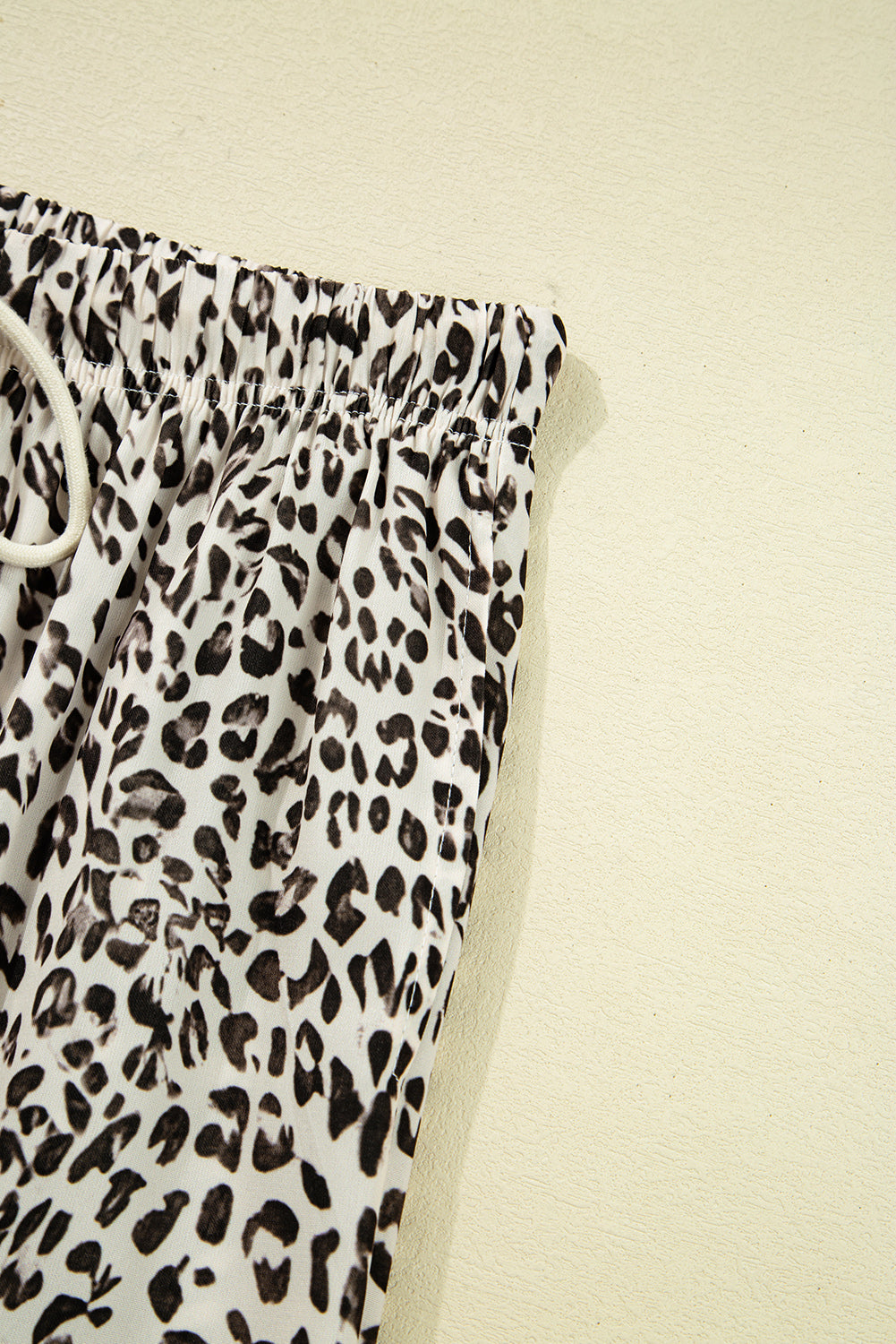Leopard Print Drawstring Pants