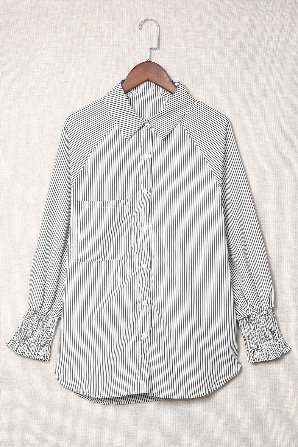 Black Striped Casual Blouse