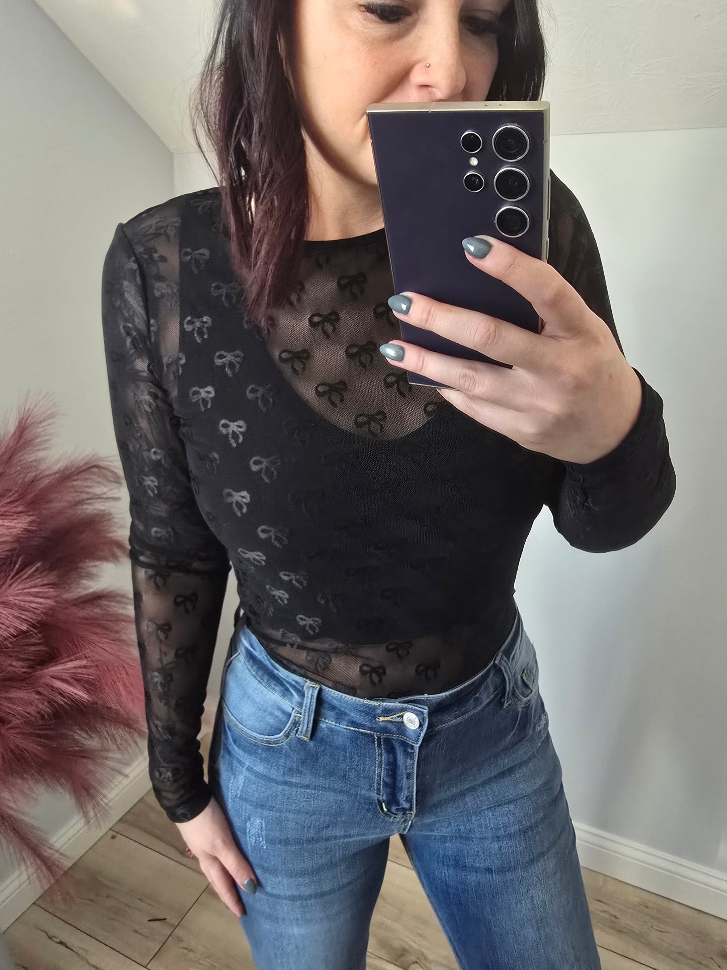 Bow Mesh Top