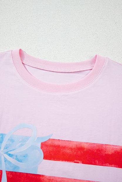 Light Pink Flag Graphic Tee