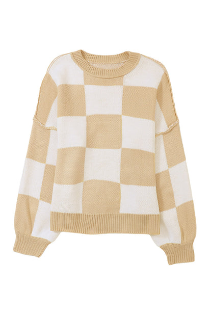 Checkered Oversized Sweater