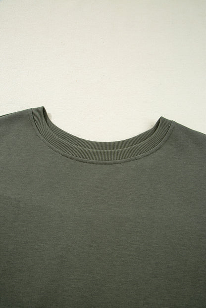 Moss Green Plaid Patchwork Sweatshirt