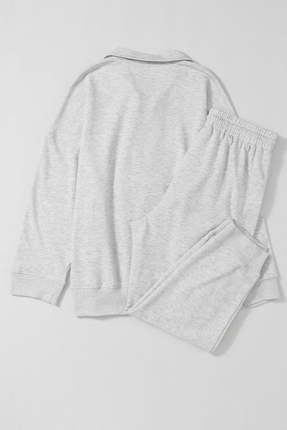 Grey Quarter Zip Jogger Set