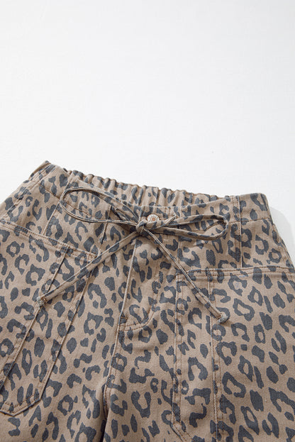 Leopard Print Wide Leg Jeans