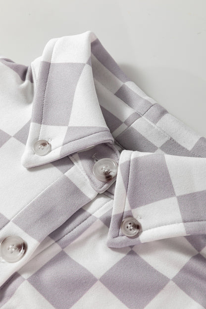 Checkerboard Button Up Shacket