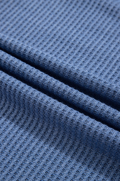 Waffle Floral Sleeve Top