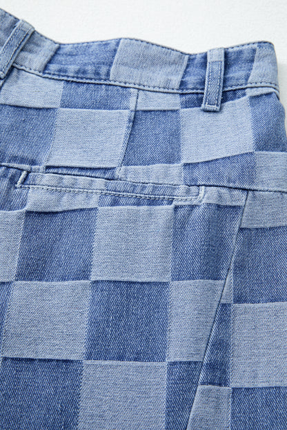 Checkered  Wide Leg Jeans