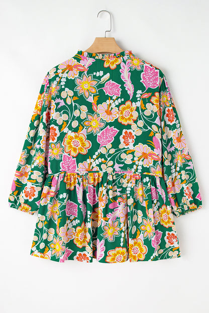 Floral Plus Size Babydoll Top