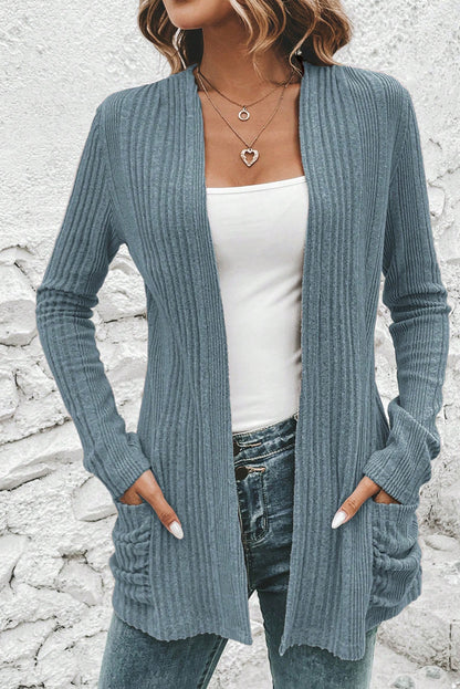 Stone Blue Ribbed Jacket