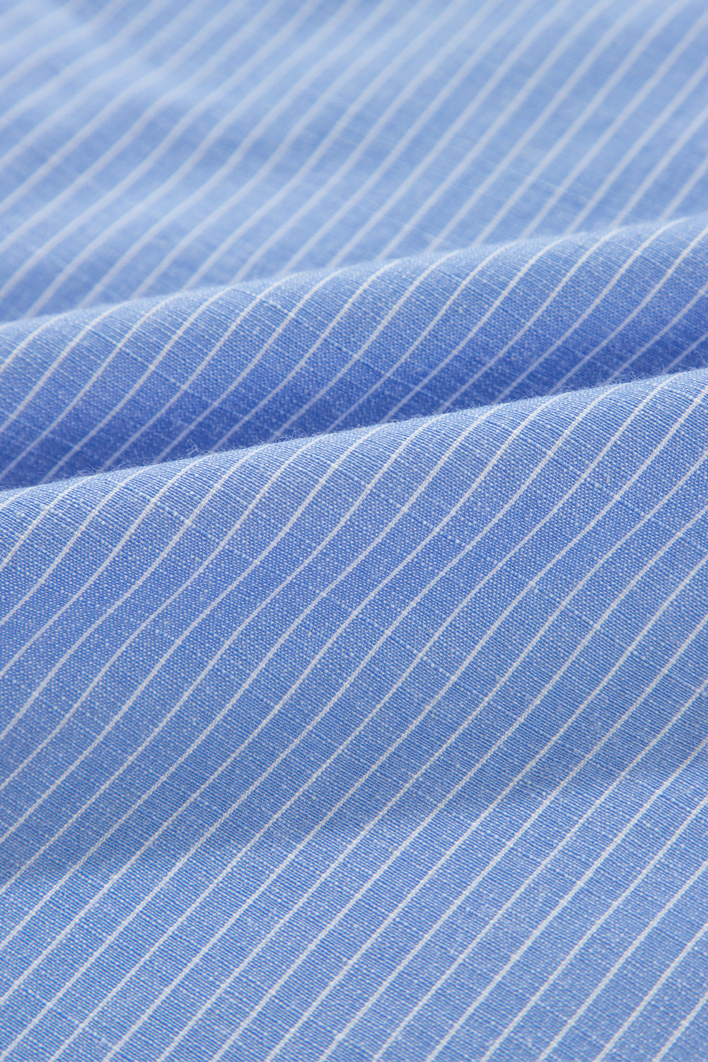 Striped Pocketed Tunic Button Up Shirt