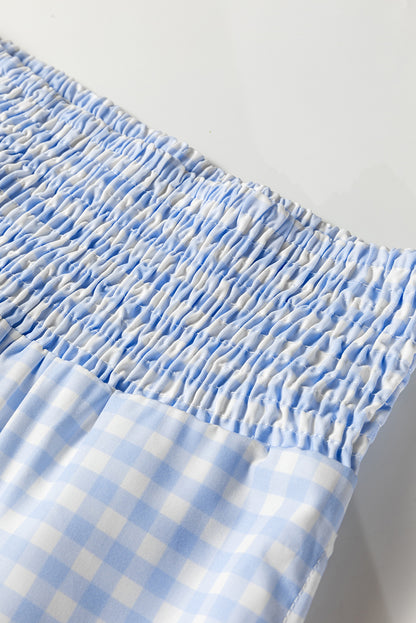 Gingham High Waist Loose Pants