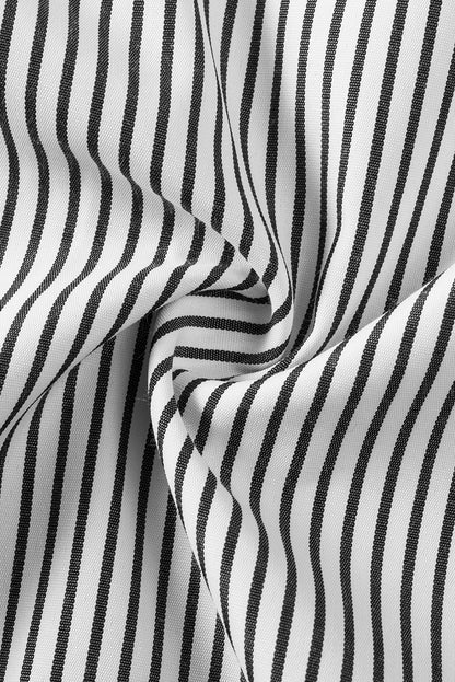 Black Striped Casual Blouse
