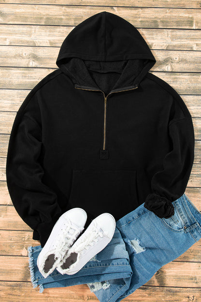 Half Zip Relaxed Hoodie