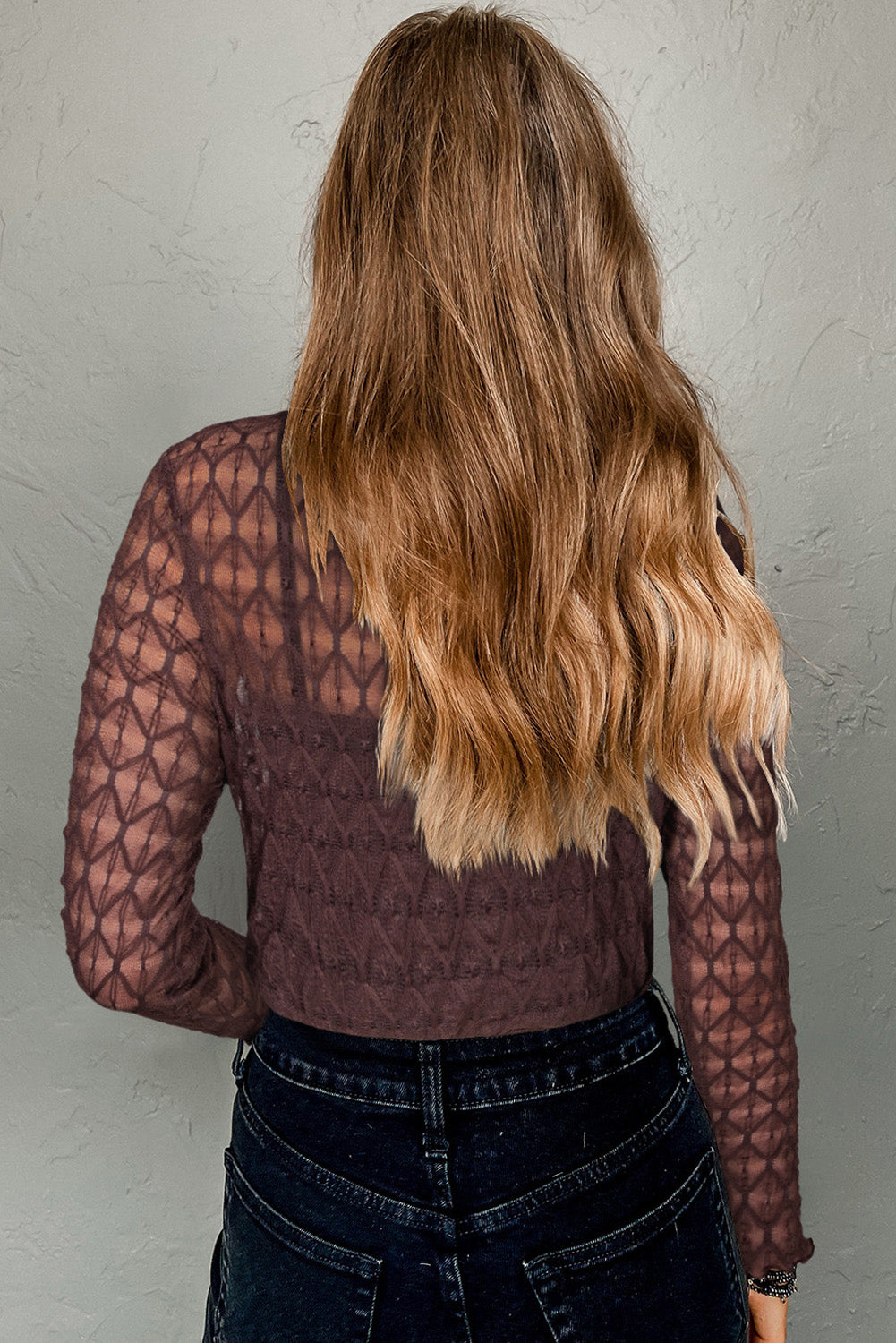 Sheer Mesh Long Sleeve Top