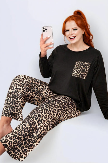 Leopard Plus Size Pajama Set