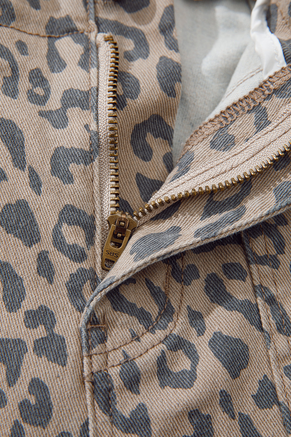 Leopard Print Wide Leg Jeans