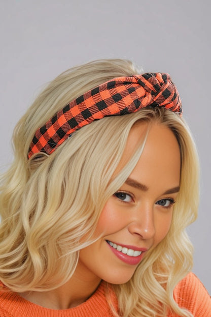 Plaid Print Knotted Headband