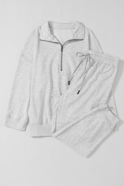 Grey Quarter Zip Jogger Set