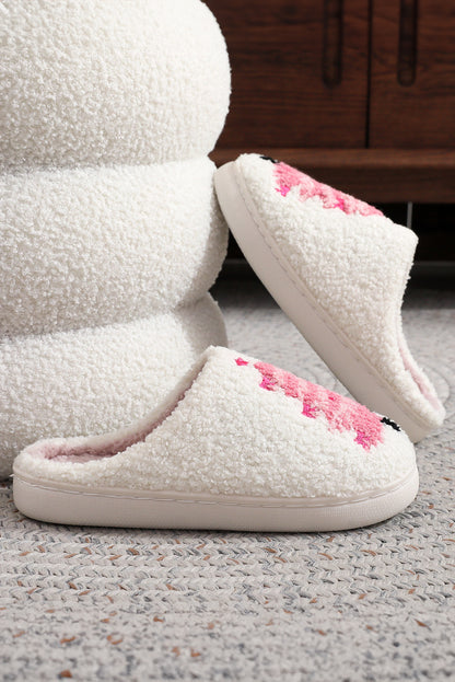 White Christmas Tree Plush Slippers