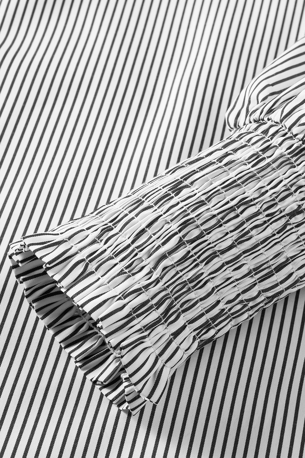 Black Striped Casual Blouse