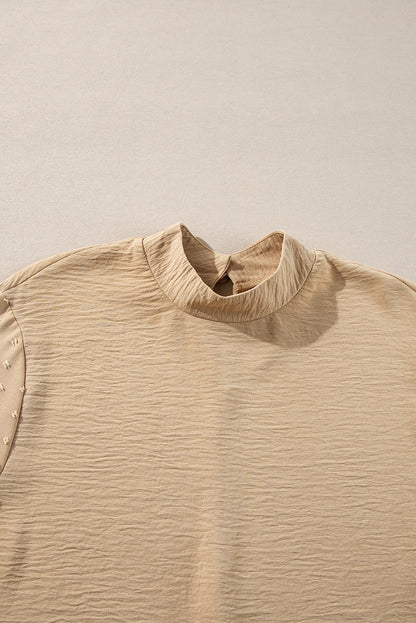 Swiss Dot Balloon Sleeve Blouse