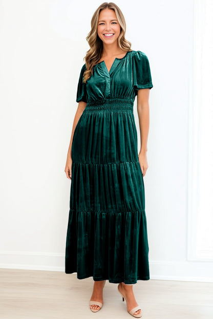 Similar to Princess Kate Middleton green velvet dress worn to festive occassions this holiday christmas season.