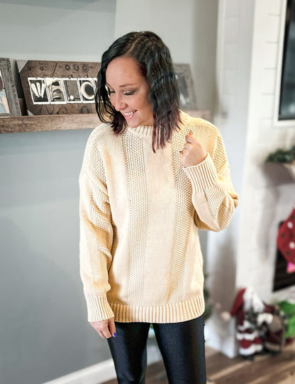 Alexis Neutral Ribbed Knit Sweater