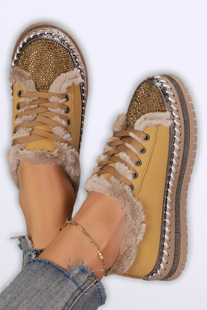 Glitter, fur, beautiful stitching, bling all combine to make these sneakers a must have!