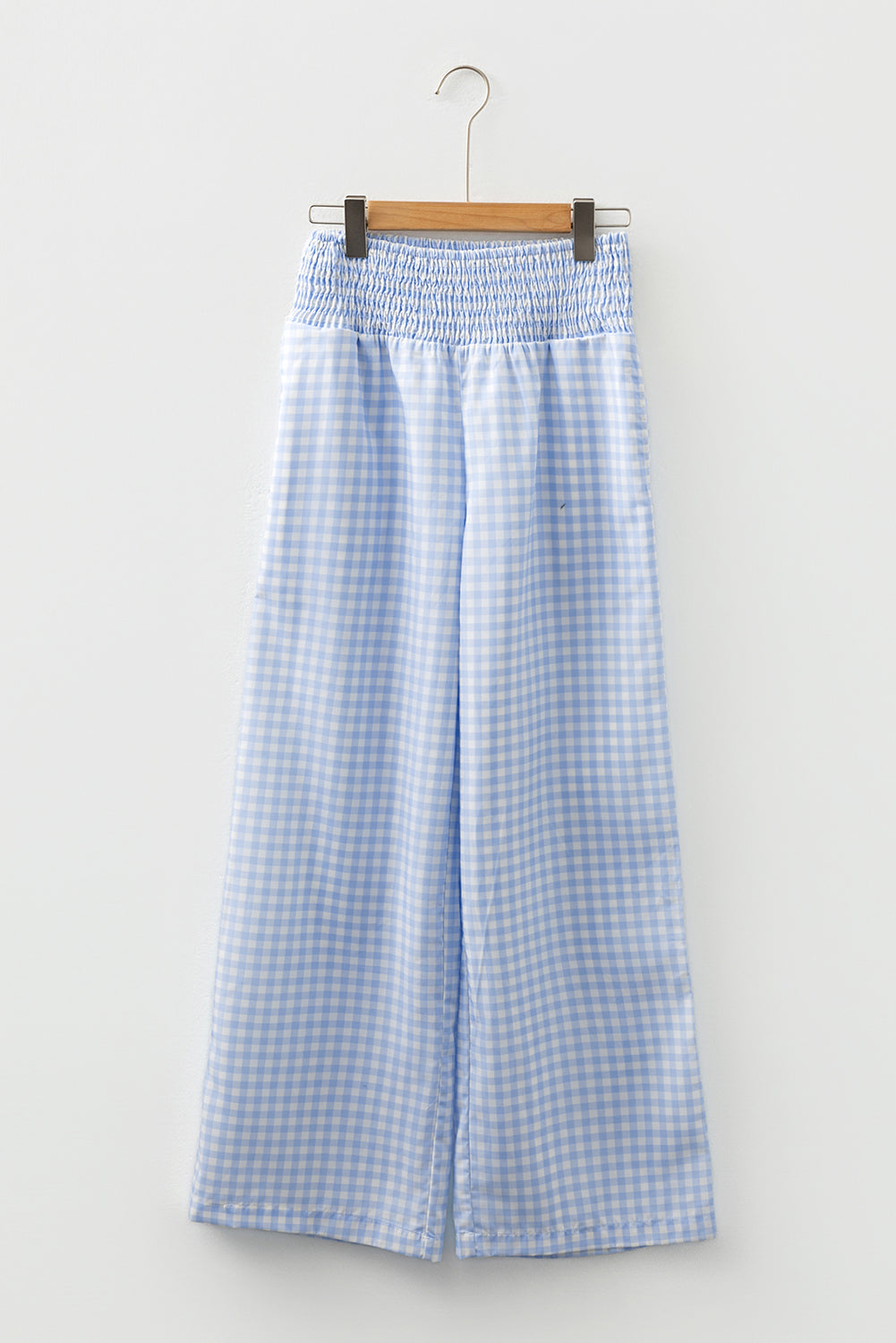 Gingham High Waist Loose Pants