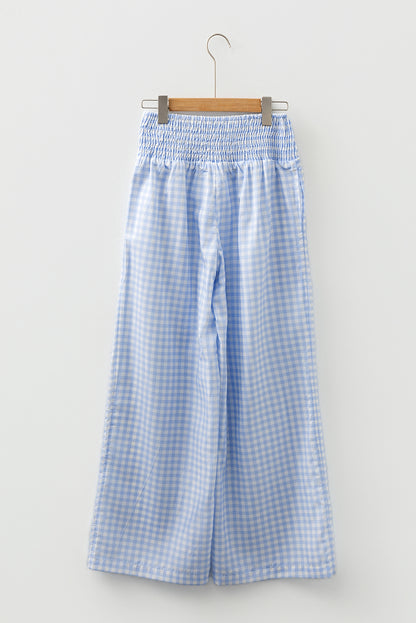Gingham High Waist Loose Pants