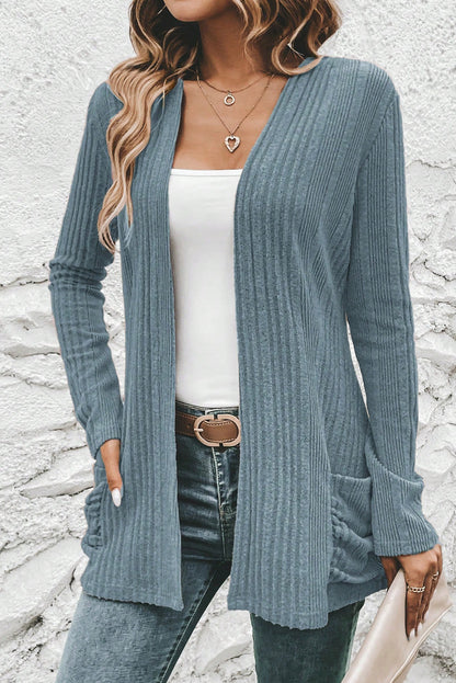 Stone Blue Ribbed Jacket