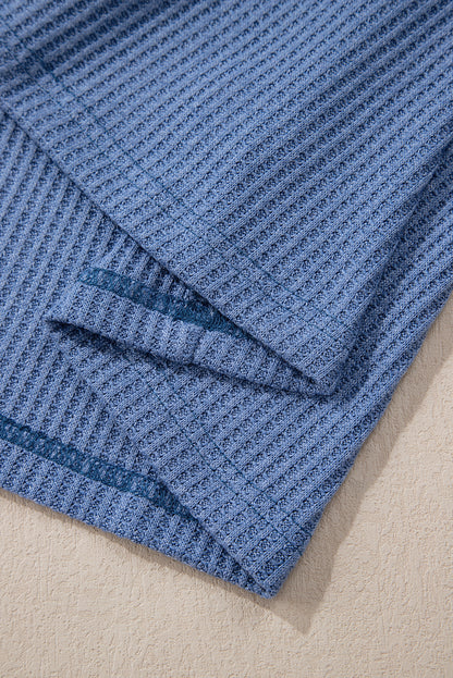 Waffle Floral Sleeve Top