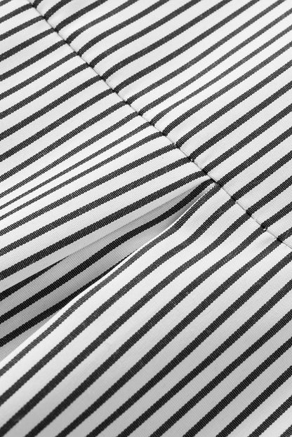 Black Striped Casual Blouse