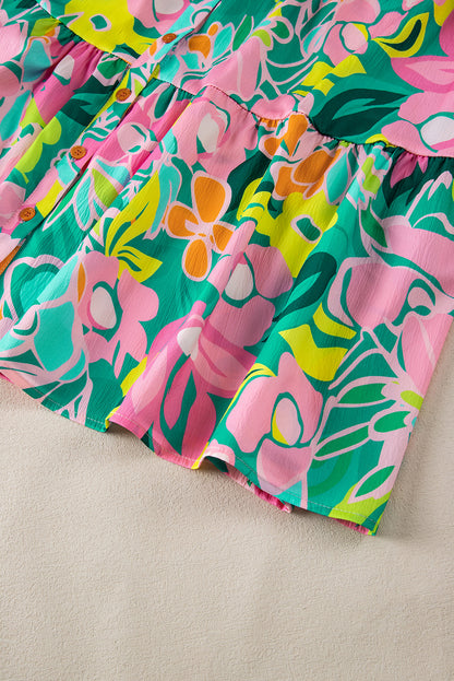 Floral Puff Sleeve Babydoll Dress