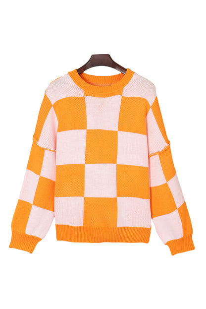Checkered Oversized Sweater
