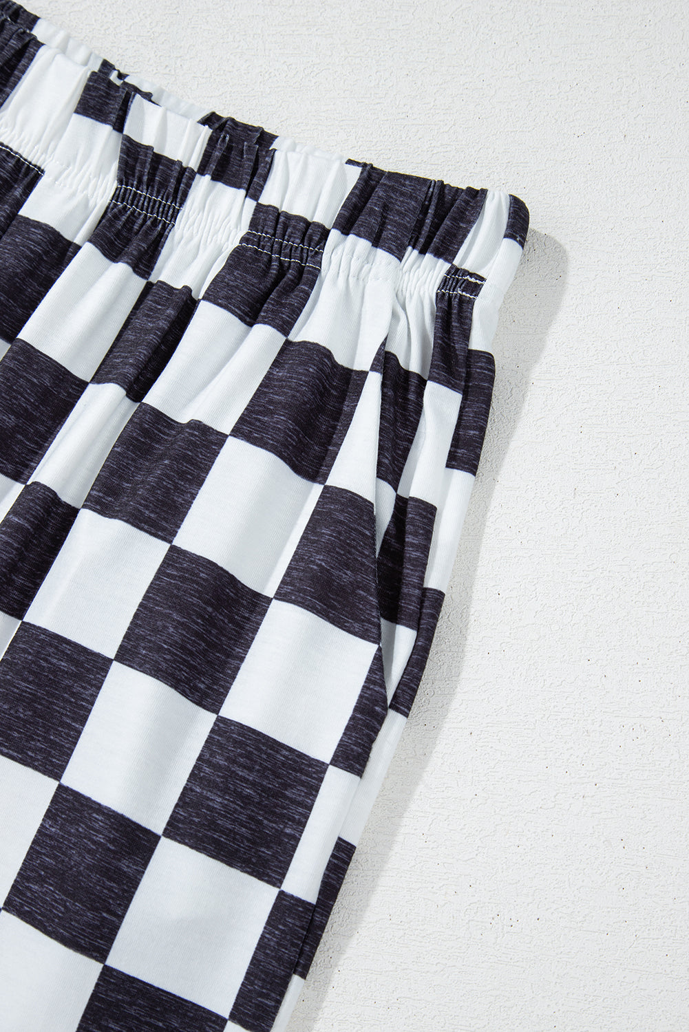 Checkered High Waist Wide Leg Pants