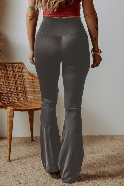 Criss Cross Waist Flared Leggings