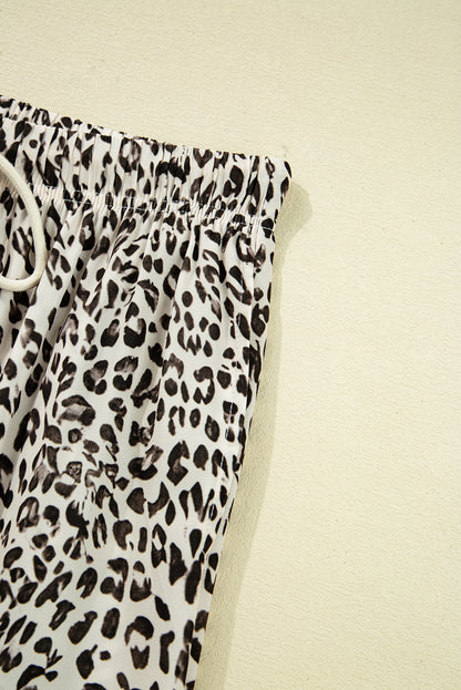 Leopard Print Drawstring Pants